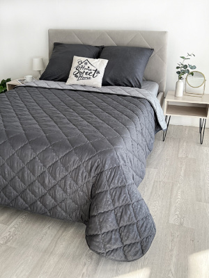 Комплект постельного белья с одеялом New Style КМ-003 графит-серый