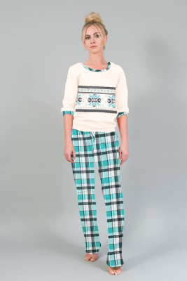 Женский домашний костюм с брюками 145 голубой
