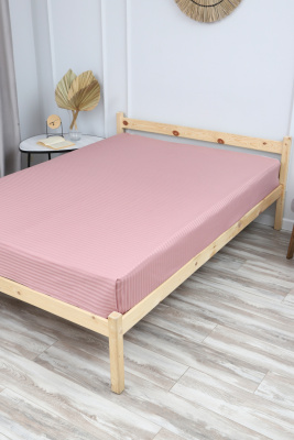 Простыня из страйп-сатина Комфорт пыльная роза